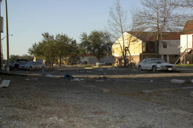 An apartment complex after the storm 