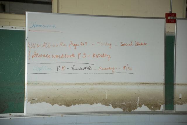 Note the water line and the homework assignment… they thought they would be back in a couple days Note the water line and the homework assignment… they thought they would be back in a couple days