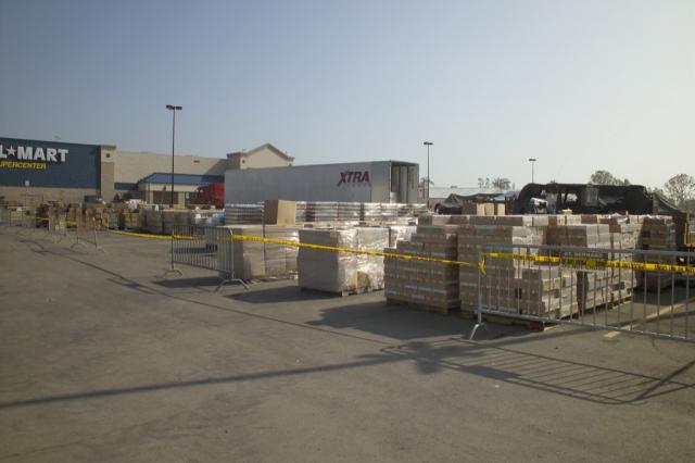 Supplies at the aid station in Chalmette 