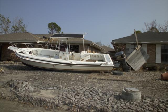This boat ended up in the front yard in Chalmette 