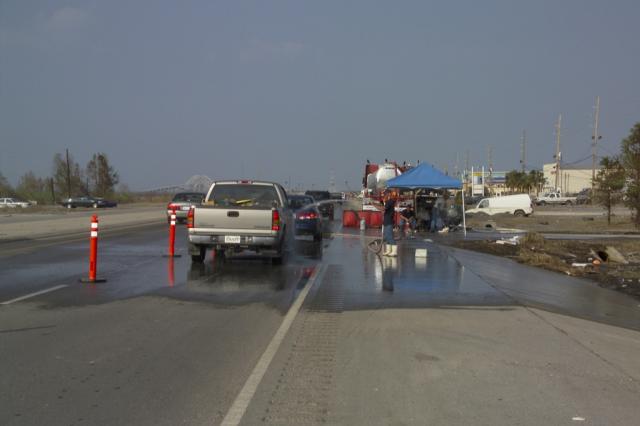  The car decontamination center leaving Chalmette 