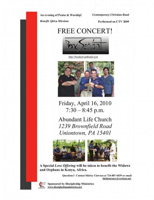 Bond Servant Concert Flyer