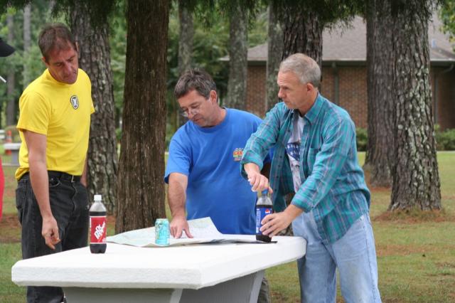 Jerry Bussard, Bill Kebberly & Russ Brooks map out our progress to New Orleans 