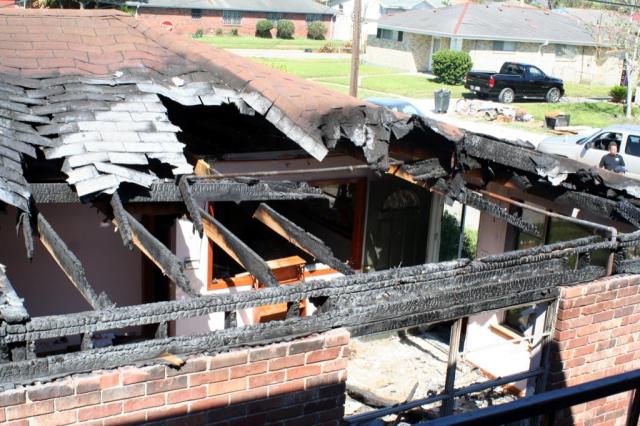 Roger and Ellen's Roof after the fire 
