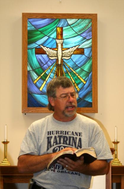 Rev Terry Collins conducting our morning devotion