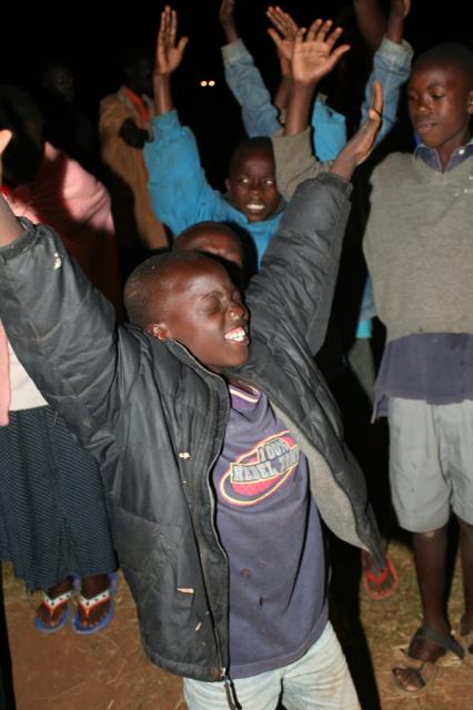 The joy of a child praising God 