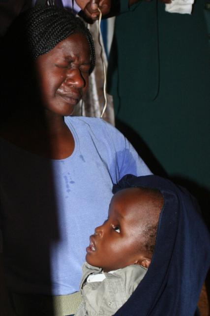 Mama praying for her sons healing 
