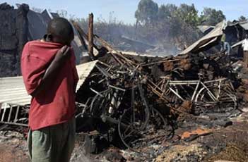 man at burnt chruch