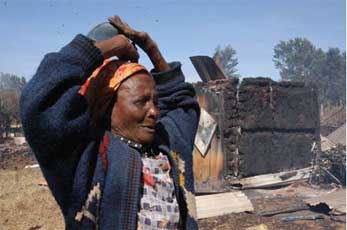 woman at burnt church